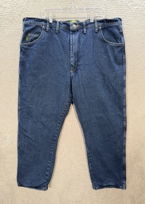 Pantalones de mezclilla Cabelas para hombre 44x30 azul cuello áspero forrados de lana ropa de trabajo tareas granero al aire libre Foto 1 de 4