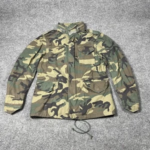 Alpha Industries M-65 Field Jacket Mens Large Woodland Camo Military Coat Army - Picture 1 of 17