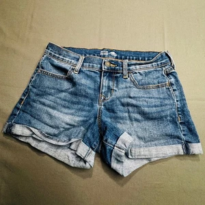 Old Navy Damen blau Denim Stretch Bündchen Jeansshorts Größe 2 Jugendliche - Bild 1 von 10
