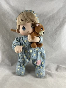 Precious Moments Musical Crib Toy Boy in PJs with Bear Plays Twinkle Little Star - Picture 1 of 6