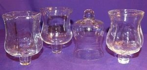 4 KLEINE HÜBSCHE VINTAGE KLARGLAS VOTIVKERZEN TEELICHTHALTER - Bild 1 von 4