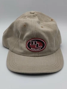Cappello da baseball vintage Bud Light berretto marrone regolabile rosa nero made in USA - Foto 1 di 5