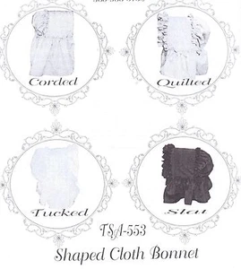 Civil War Style SUN BONNET Pattern SHAPED CLOTH BONNET Timeless Stitches TSA-553 - Picture 1 of 5