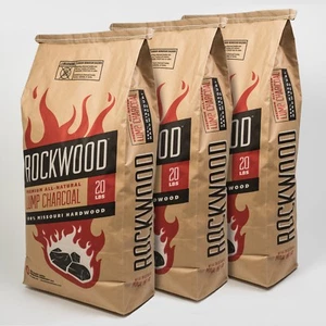 Rockwood Lump Charcoal - THREE Bags, 20# each - FREE SHIPPING!! 100% MO Hardwood - Picture 1 of 5