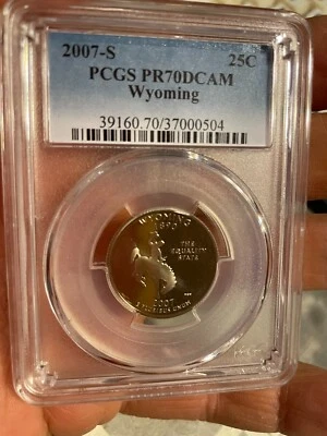 2007-S  Clad Proof Wyoming State Quarter (25C) PCGS PR70DCAM-Fading Blue Label - Image 1 of 4