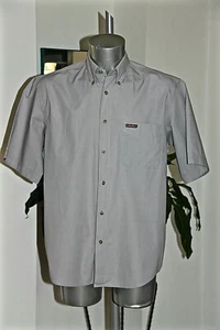 Short Sleeve Cotton Shirt Grey MARLBORO CLASSICS Size Large Excellent Condition - Picture 1 of 3