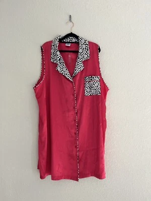 Roupão de dormir Cabernet feminino tamanho 3X 100% poli/cetim bolinhas NOVO - Imagem 1 de 4