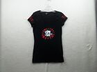 Tip Top But it Was Suited Cards Texas Hold em Womens Black Top Shirt Size M