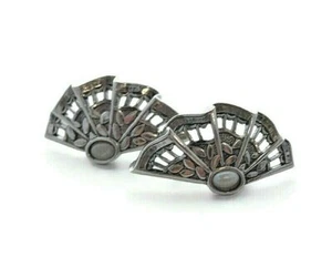 AVON 1988 "MOONLIT LACE" FÄCHER CLIP OHRRINGE - Bild 1 von 6