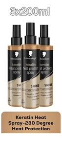 3 x Schwarzkopf Styling Keratin Heat Protection Hair Spray 3x200ml - Picture 1 of 11