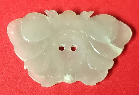 Large True Jade Butterfly Shape Realistic Sew-Through Button 1&11/16" Cover