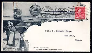 US 1919 ADVERTISING PLYMOUTH, MASS. FROM PLYMOUTH NEWS TO WHITMAN, MASS. - Picture 1 of 2