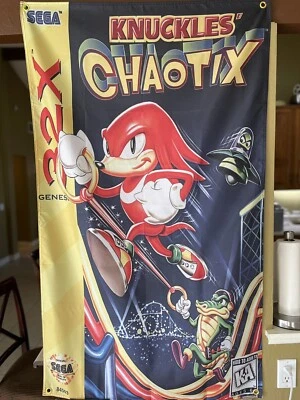 Knuckles Chaotix 5ft Flag Sega Genesis 32X 1995 Banner Poster Sonic The Hedgehog - Image 1 of 3