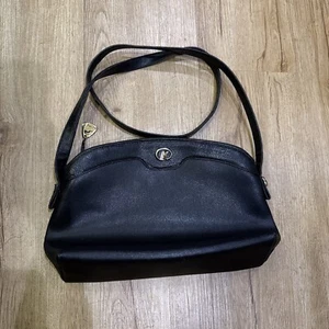 Vintage Koret Pebble Leather Black Shoulder/Crossbody Bag. Gold Tone Hardware - Picture 1 of 17