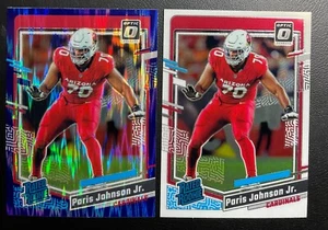2023 Panini Donruss Optic NFL Purple Shock #205 Paris Johnson Jr. Rated Rookie - Picture 1 of 2