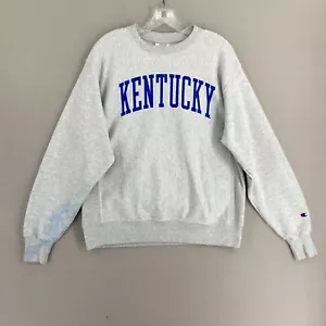 Kentucky Wildcats Champion Reverse Weave Sweatshirt Size Medium Gray Blue Logo * - Picture 1 of 15