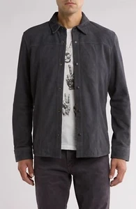 John Varvatos USA Herren Wil Wildleder Hemdjacke in Dunkelgrau Größe S - Bild 1 von 5