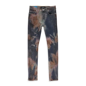 NWT Purple Brand MULTICOLOR SPRAY OVER BLEACHED Indigo SKINNY JEANS Size 32 $650 - Picture 1 of 6