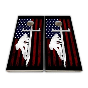 Lineman Cornhole Board Wrap Set laminiert Cornhole Aufkleber Set - Bild 1 von 4