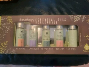 NIB Pursonic~~ Aromatherapy Essential Oils Rollerball~~ Set of 5-- .43 oz - Picture 1 of 2