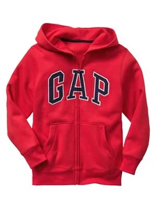 Red Gap Boys Hoodie Zip Sweatshirt with Logo Kanga Pockets Comfy Fleece - Picture 1 of 4