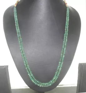 HERMOSO COLLAR REAL NATURAL CON CUENTAS REDONDAS ESMERALDA 85,00 quilates 16" Inc LARGO - Imagen 1 de 13
