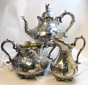 Antique Victorian Silver Plated Tea Set 1860s by Martin Hall & Co. Sheffield Eng - Picture 1 of 22