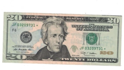 US Banknotes $20 Dollars Bill 2009 Replacement Note “ F6 - Atlanta“ VG-VF. #442 - Image 1 of 2