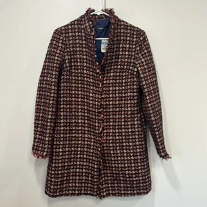Chaqueta Walden J Mclaughlin Mujer Pequeña Tweed Metálica Pata de Gallo Prendas Exteriores NUEVA - Imagen 1 de 11