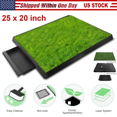 IMOUNTEK 3-Layer Pet Potty Trainer Grass Mat Dog Training Pee Patch Pad Portable Toilet