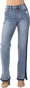 Judy Blue High Waist Side Seam Detail Straight Leg Jeans - 88641 - Picture 1 of 5