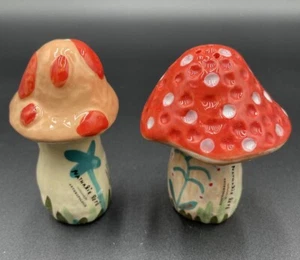 Anthropologie Nathalie Lete Salt Pepper Shakers Mushroom Woodland Whimsical New - Picture 1 of 8