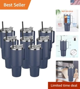 40 oz Stainless Steel Tumbler with Handle, Vacuum Insulated Tumblers Bulk, Re... - Foto 1 di 7