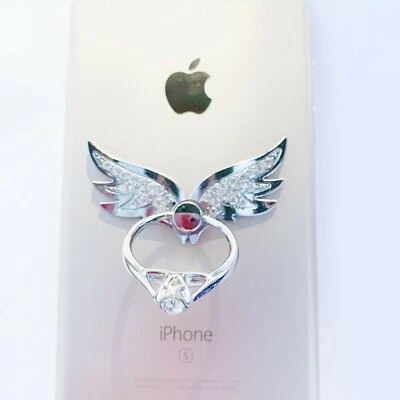 Soporte de anillo de cristal giratorio 360 para teléfono celular iPhone Galaxy Android - Angel's Foto 1 de 4