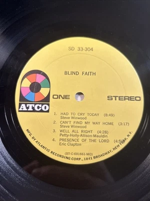 BLIND FAITH "Self-Titled" 1969 ATCO E. Clapton, S. Winwood SD 33-304 - Image 1 of 4
