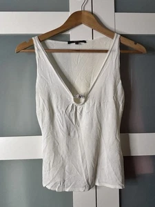 Vintage Gucci x Tom Ford White Tank Top Vest XS - Crystal Embellished Logo - Bild 1 von 12