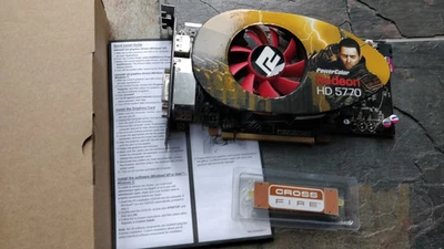 Powercolor Radeon HD 5770 1GB Graphic Card 2xDVI HDMI DP Ports - Image 1 of 4