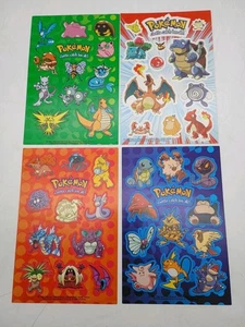 Vintage 1999 Nintendo Sticker Sheet LOT A Pokemon Charizard Mewtwo Squirtle - Bild 1 von 8