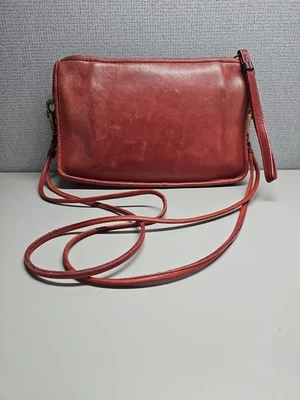 Vtg Coach Bonnie Cashin Clutch Shoulder Crossbody Bag Burgundy Dlb Strap - Image 1 of 4