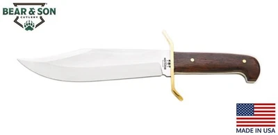 Новый Bear & Son 12» Cocobola Gold Rush Bowie с кожаными ножнами CB00 3/4 - Изображение 1 из 4