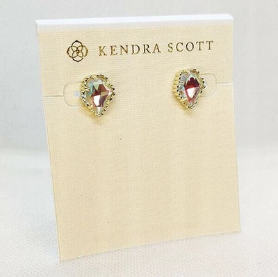 New Kendra Scott Tessa Gold Stud Earrings In Dichroic Glass - Image 1 of 3