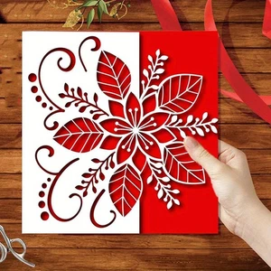 Christmas Flower Leaves Edge Cutting Dies Cut DIY Scrapbooking Embossing Stencil - Picture 1 of 7