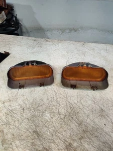 1973-1977 Malibu El Camino Park Lamp Lens & Housing Assembly Amber Pair OEM - Foto 1 di 13