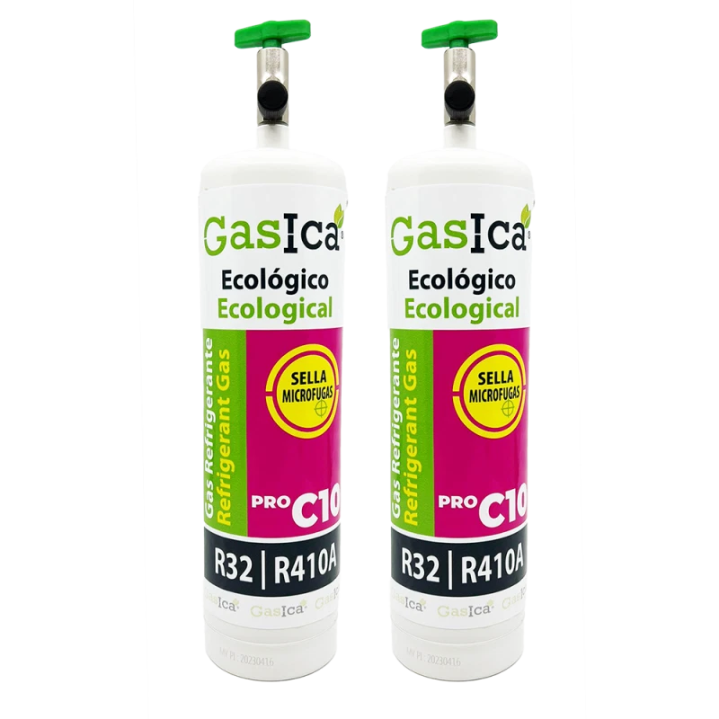 2 ENVASE GAS REFRIGERANTE ECOLÓGICO ORGÁNICO GASICA C10 PRO EQUIVALE A 800gr SUS - Imagen 1 de 1
