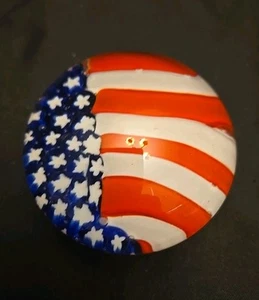 Old Glory bandiera americana fermacarte vintage vetro soffiato diametro 3" patriottico - Foto 1 di 10
