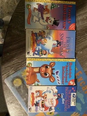 Frosty The Snowman Rudolph Reindeer 4 Christmas VHS Tapes - Image 1 of 3