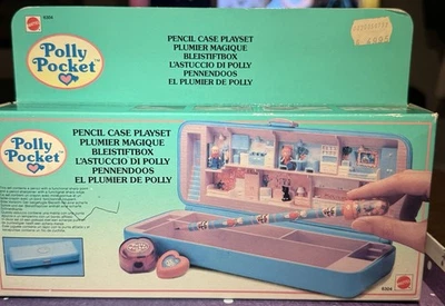 Estuche para lápices Polly Pocket vintage 1990 juego nuevo en paquete Foto 1 de 4