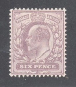 GR BRIT STAMP #135 — 6p EDW VII -- DULL VIOLET -- 1902 -- UNUSED - Picture 1 of 2