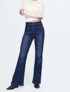 Gap High Rise 70s Flare Jeans Women's Sz 29x29 Dark Wash - Picture 1 of 5