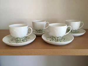 MCM ROSENTHAL STUDIO LINE BJØRN WIINBLAD LOTUS PORCELAIN S/4 C&S JADE GREEN NOS - Picture 1 of 7